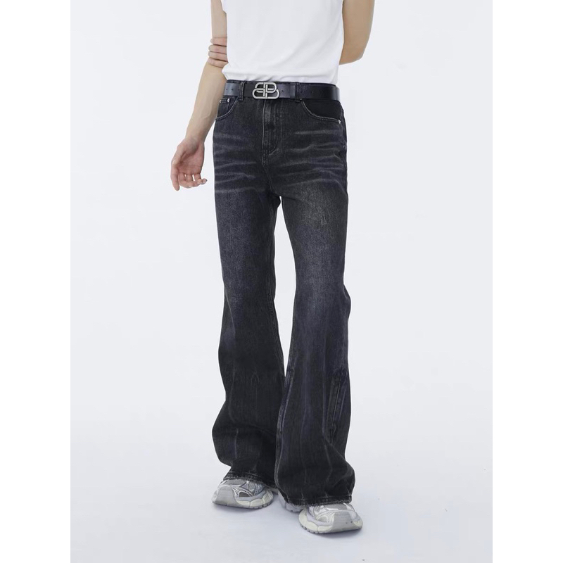 Quần jeans ống xuông - loe wash phong cách cổ điển -grade-ss#14