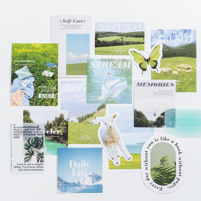 Zanmo túi  hình dán sticker động vật phong cảnh dễ thương