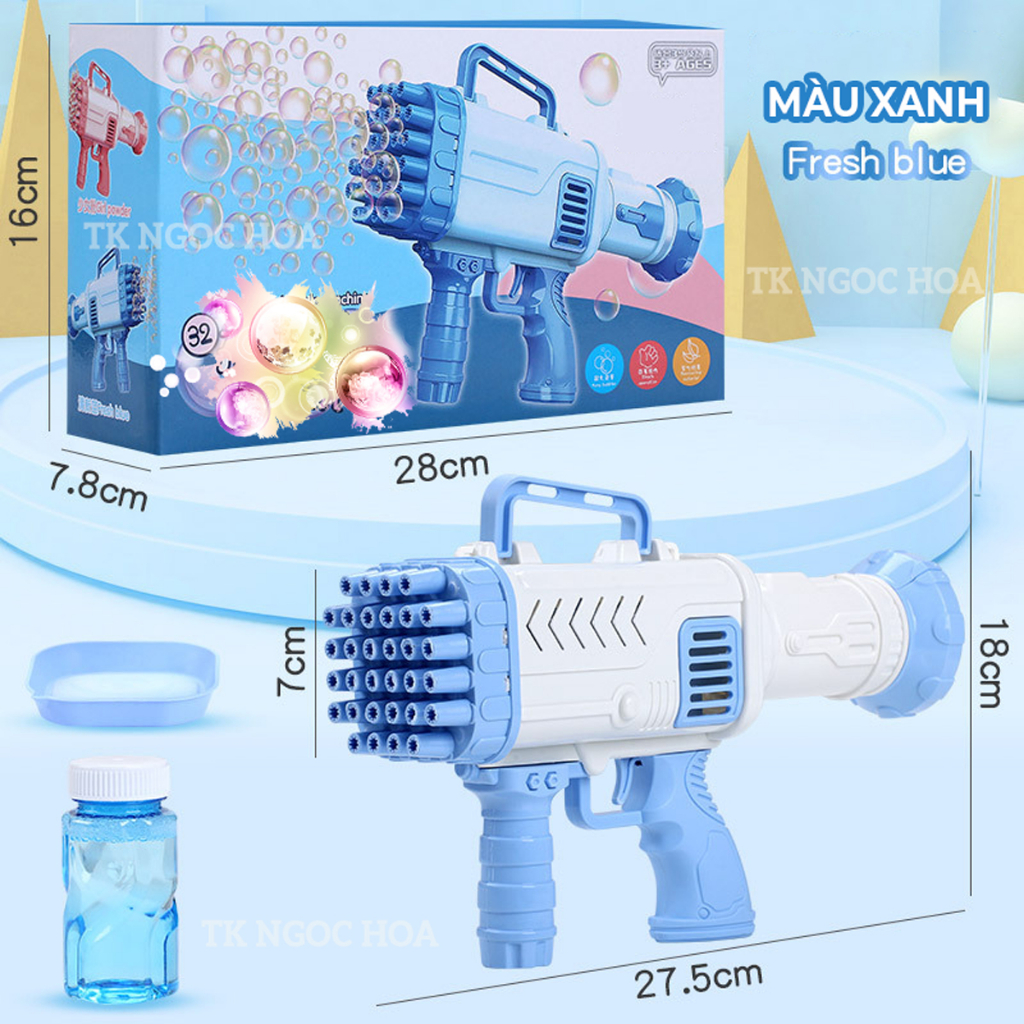 Súng Bắn Bong Bóng  Nòng Siêu Mạnh -  Bong Bóng Xà Phòng Đồ Chơi Cỡ Lớn Thổi Nhiều Bóng
