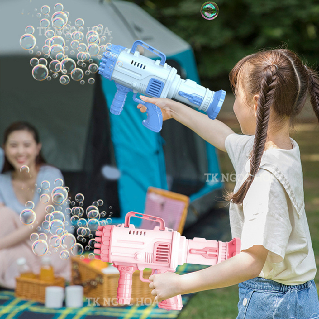 Súng Bắn Bong Bóng  Nòng Siêu Mạnh -  Bong Bóng Xà Phòng Đồ Chơi Cỡ Lớn Thổi Nhiều Bóng