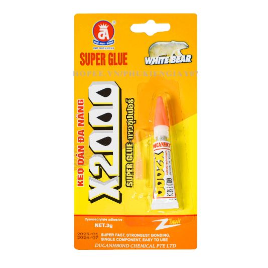 Tuýp keo dán đa năng X2000 chính hãng Đức Anh Bond, keo dán giày dép nhỏ gọn tiện dụng