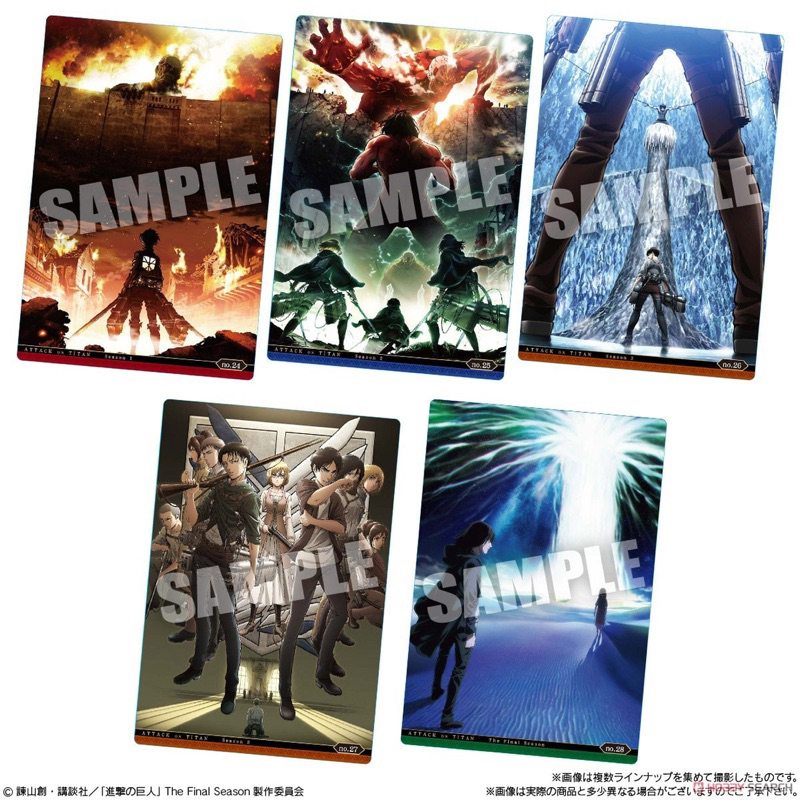 Card/Pack Wafer Bánh Attack on Titan Final Season - Thẻ Nhân Phẩm Attack on Titan Chính Hãng BANDAI - Có sẵn
