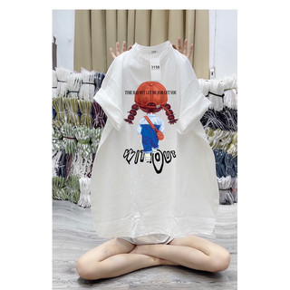 Áo phông cotton khô 3158- in pét cô gái with