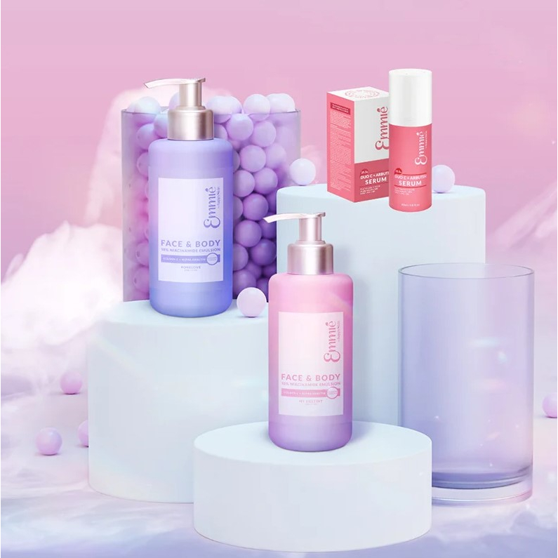 Kem Dưỡng Trắng Da Cho Mặt Và Cơ Thể Emmié By HappySkin Face & Body 10% Niacinamide Emulsion 230g
