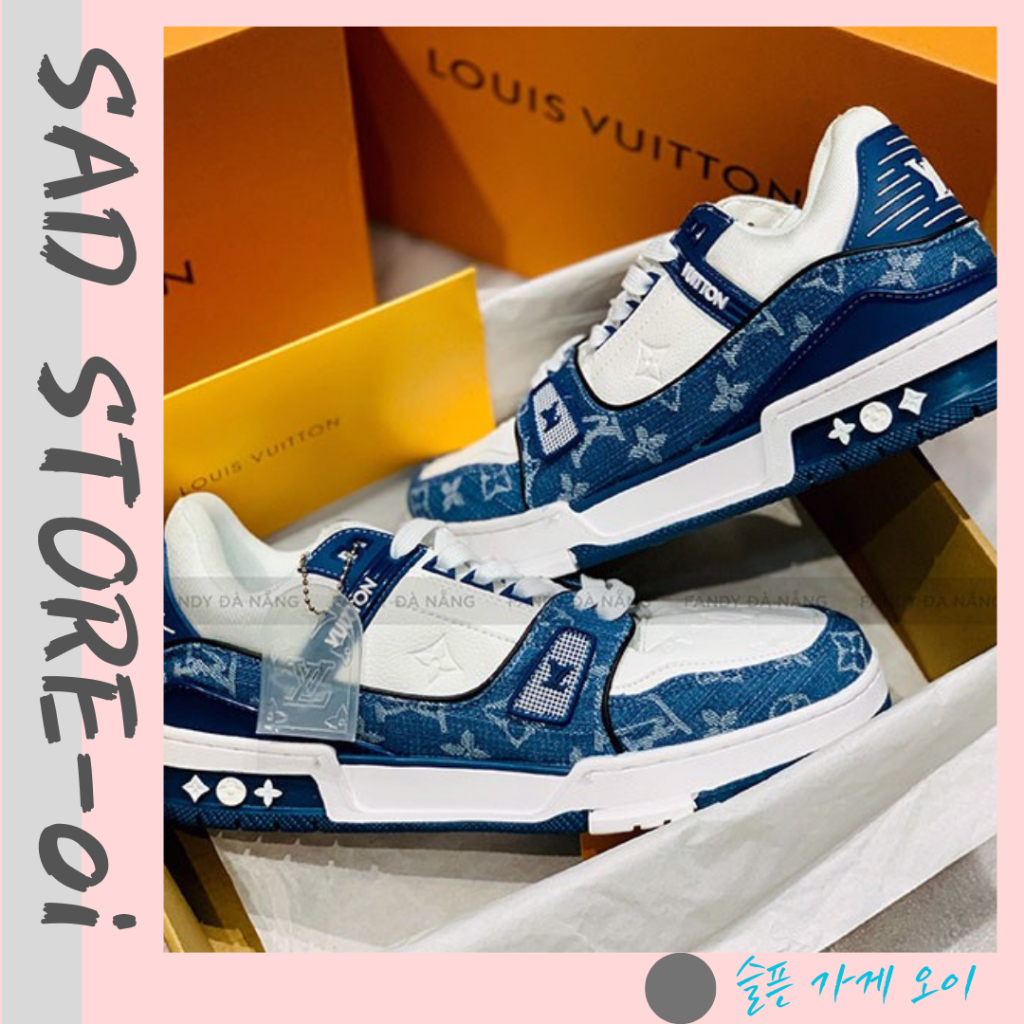 Giày LV Nam Nữ, Giày Louis Vuitton Trainer Nam Nữ Hàng Full Box Bill - Sadstore_Oi