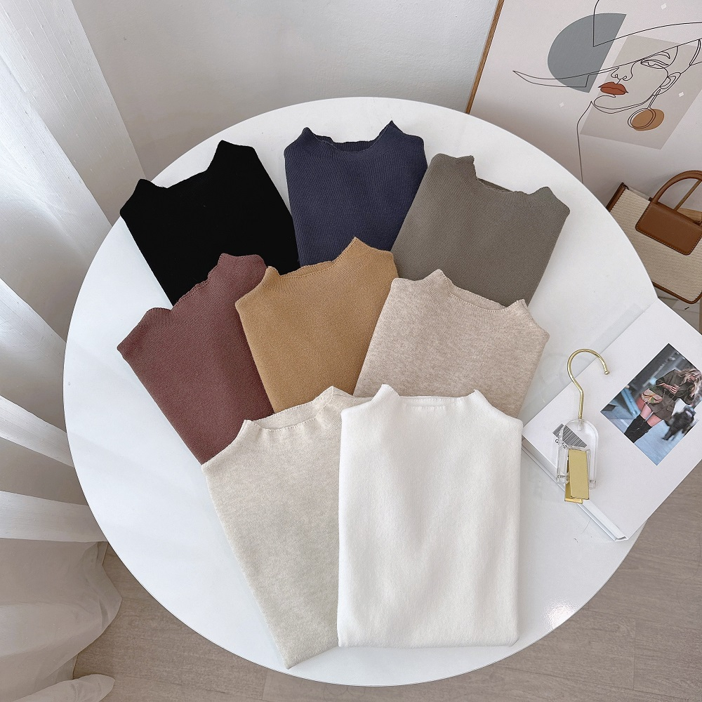 Áo Len Tăm Cổ 3 Phân MINZ STORE Mã 2372, Thiết Kế Nhún Vai Phong Cách Hàn Quốc