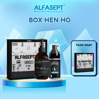 Bộ Quà Tặng Nam Giới " BOX HẸN HÒ" ALFASEPT Gồm Sữa Tắm Man In Black ICE COOL 500ML và Dung dịch vệ sinh tạo bọt 100ml