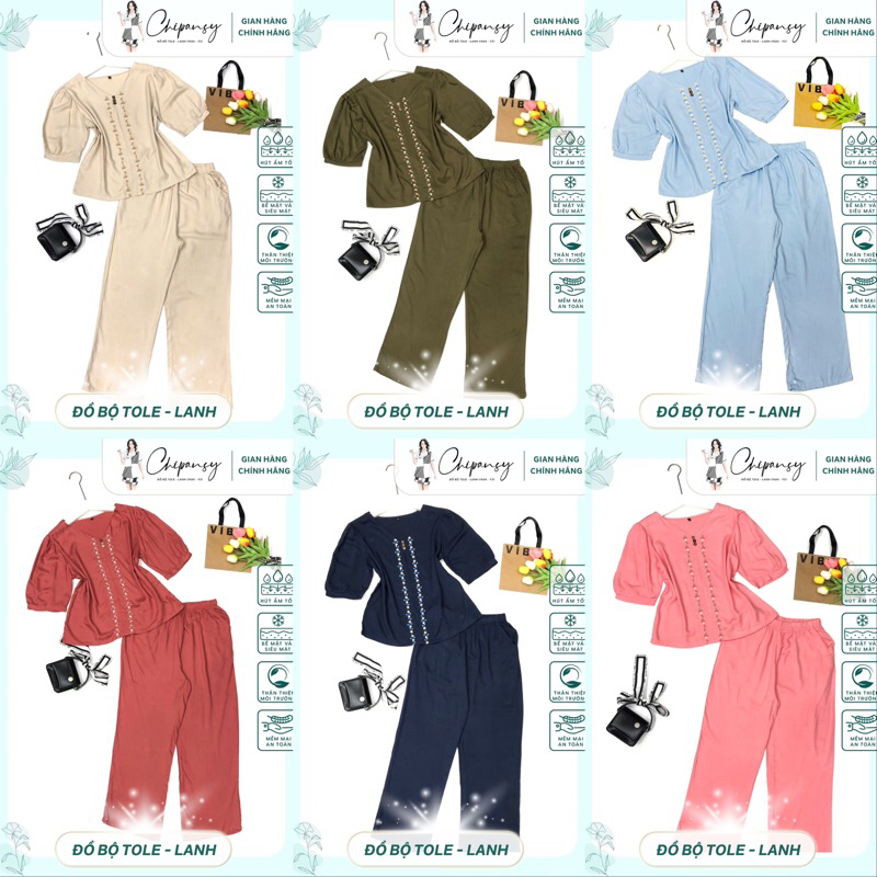 Đồ Bộ Trung Niên N04 𝐂𝐡𝐢𝐏𝐚𝐧𝐬𝐲 F21 VNXK đồ bộ tole lanh vải cao cấp thoáng mát giá rẻ