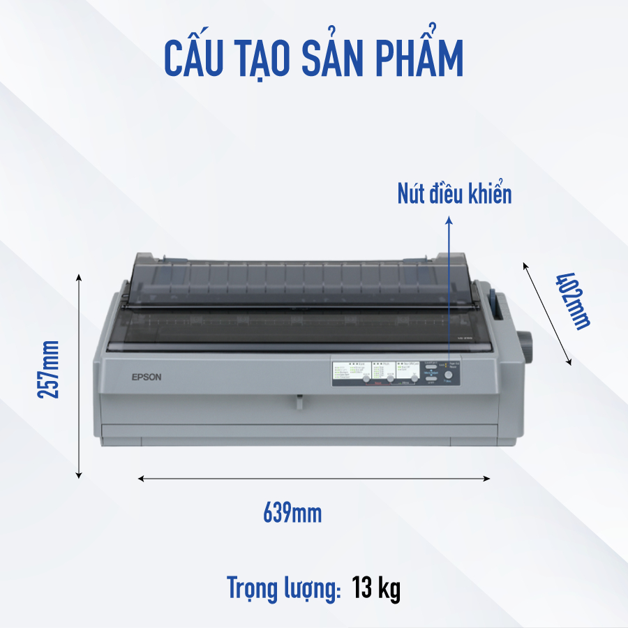 [Mã ELCL12 giảm 9% đơn 300K] Máy In Kim Epson LQ2190 - A3 Cải Tiến Đầu In Nâng Cao Tuổi Thọ Máy