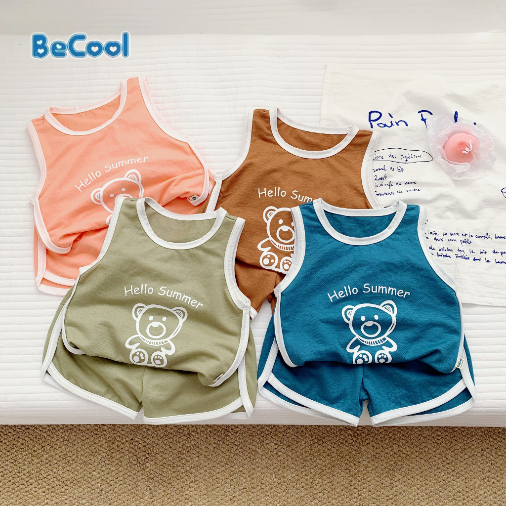 Quần Áo Bé Trai Bộ Ba Lỗ Sunny Day Cotton Cao Cấp Từ 7-28kg - MINKY BABY