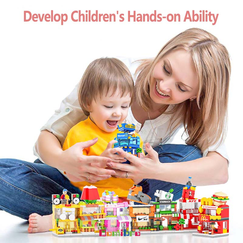 Bộ đồ chơi lắp ráp xếp hình Mô hình , Phát triển trí thông minh trẻ em , Xây dựng thành phố