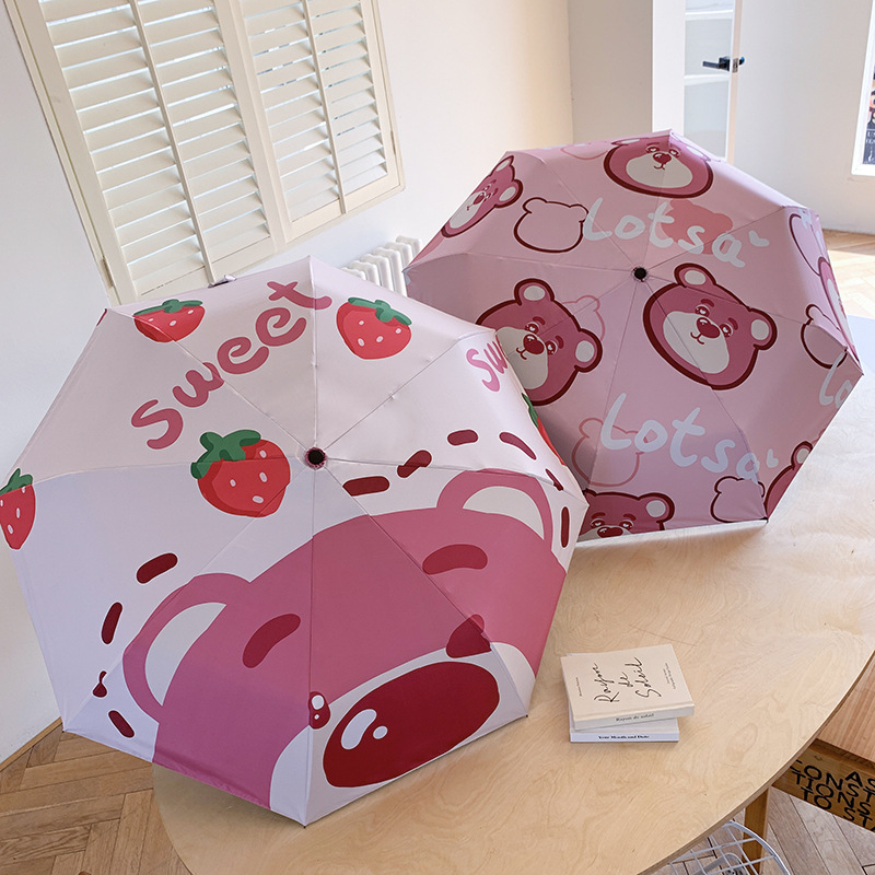 Ô dù gấp gọn, ô che mưa, che nắng chống tia UV hoạt tiết Gấu Dâu, Cinnamoroll, Kuromi siu cute