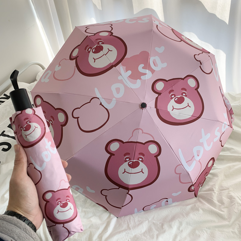 Ô dù gấp gọn, ô che mưa, che nắng chống tia UV hoạt tiết Gấu Dâu, Cinnamoroll, Kuromi siu cute