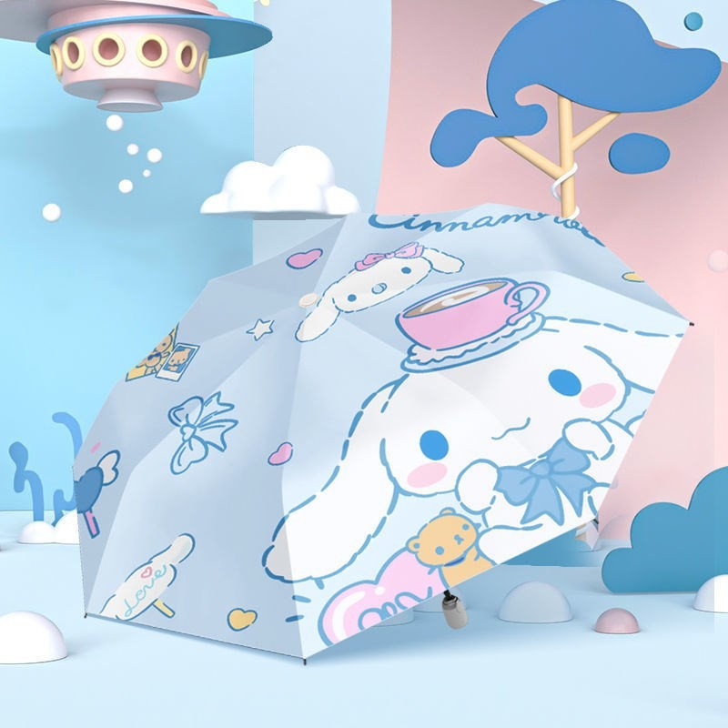 Ô dù gấp gọn, ô che mưa, che nắng chống tia UV hoạt tiết Gấu Dâu, Cinnamoroll, Kuromi siu cute