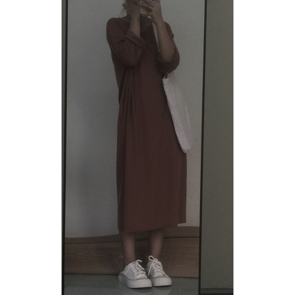 Pass váy thun Vintage tay lỡ hàng KOREA