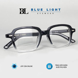 Gọng Kính Cận, Kính Mắt Giả Cận Nam Nữ, Mắt Vuông Bo Góc, Gọng Dẻo, Chống Ánh Sáng Xanh, Đen Ombre - BLUE LIGHT
