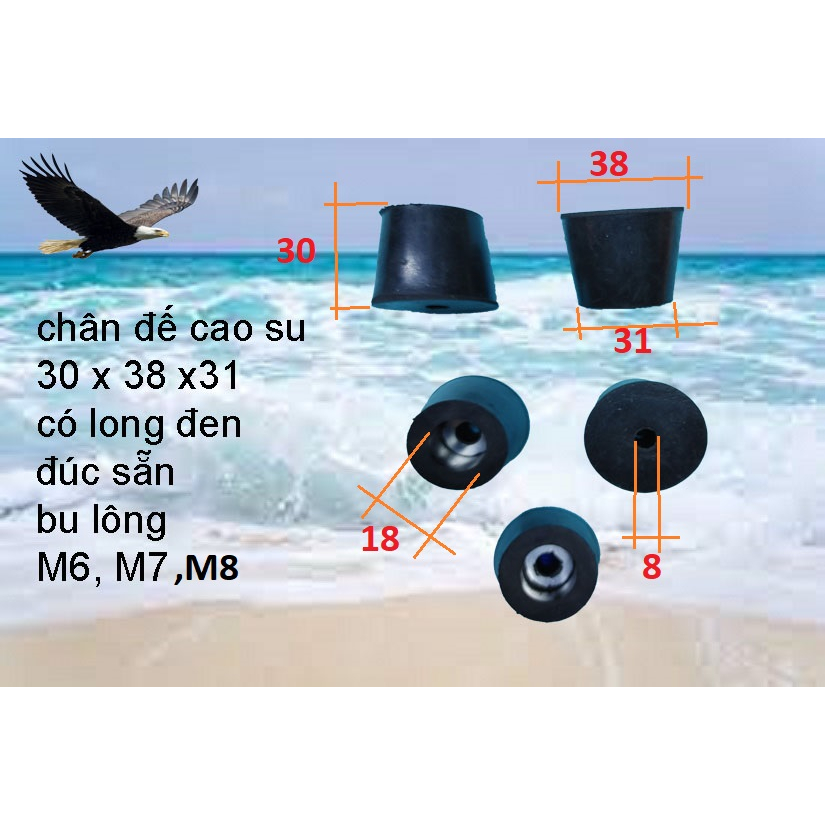 Combo 4 cái chân đế cao su pad 30 giảm rung chống trượt cho các thiết bị máy móc tủ loa đồ gỗ 30x38x31