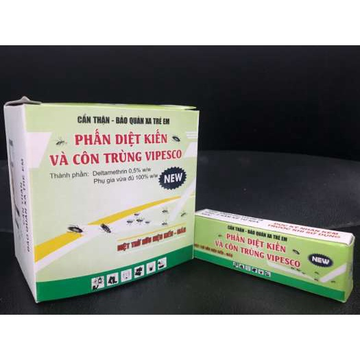 (Hộp nhỏ 2 cây) Phấn diệt kiến, gián, côn trùng Vipesco