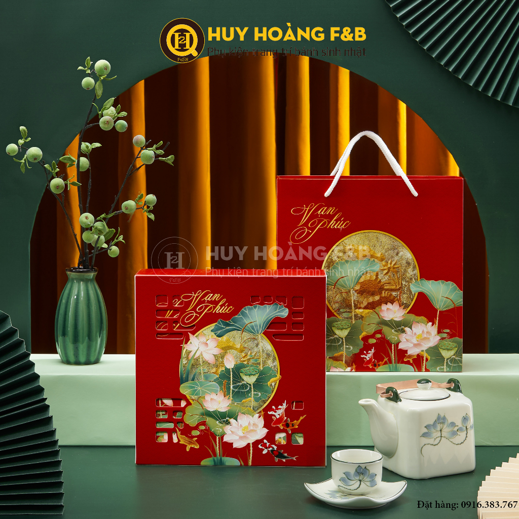Hộp đựng 4 bánh Trung thu cao cấp, sang trọng