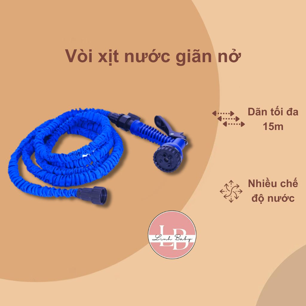 Vòi Xịt Xhose Giãn Nở 3 Lần 15m làm vườn xịt tưới cây cảnh vanngoc1956