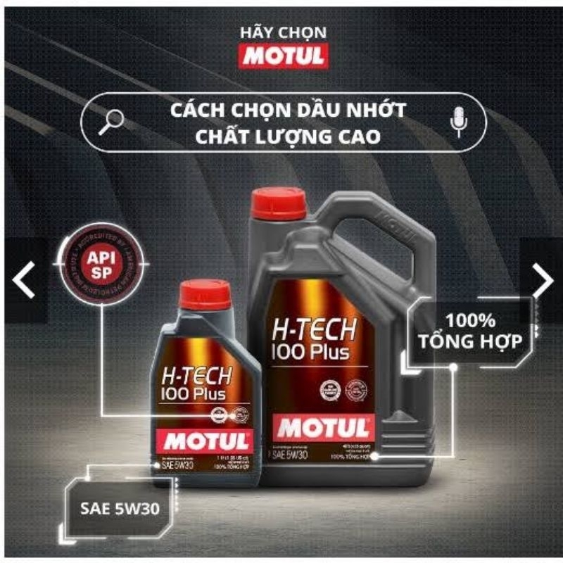 Dầu nhớt xe ôtô mới Motul htech plus 5W30 bình 1L