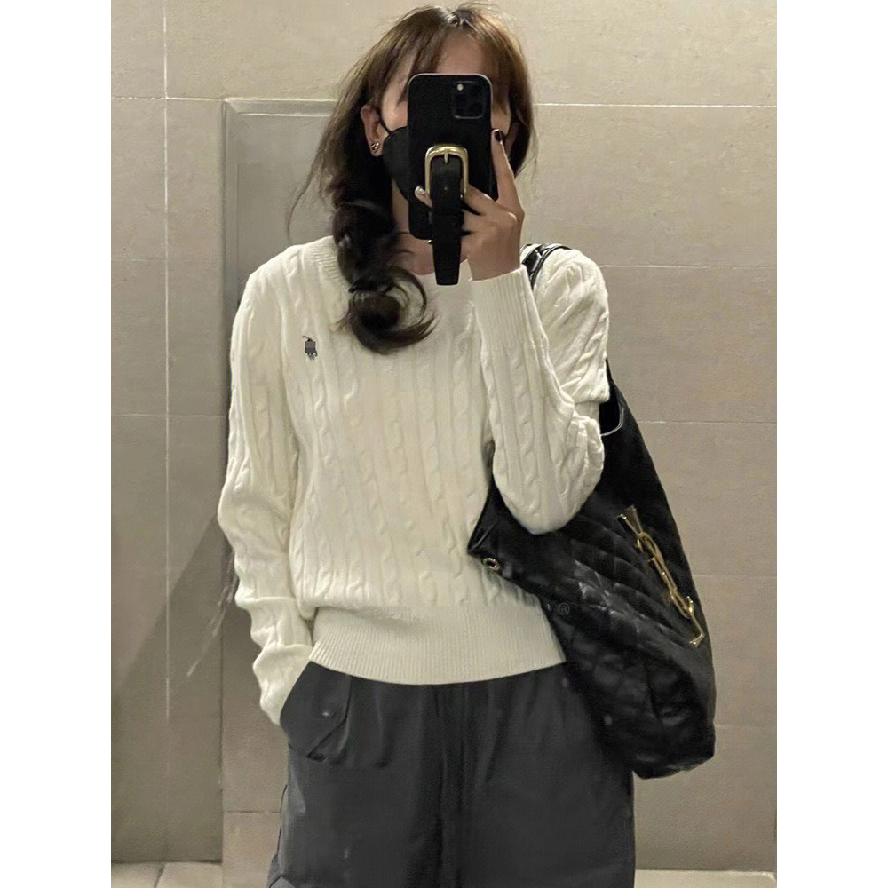 Áo Len Chui Đầu Dài Tay Cổ Tròn Thêu Họa Tiết Phong Cách Hàn Quốc 4 Màu,ÁO LEN THÊU NGỰA CỔ TRÒN HOT HIT Shine.Clothes