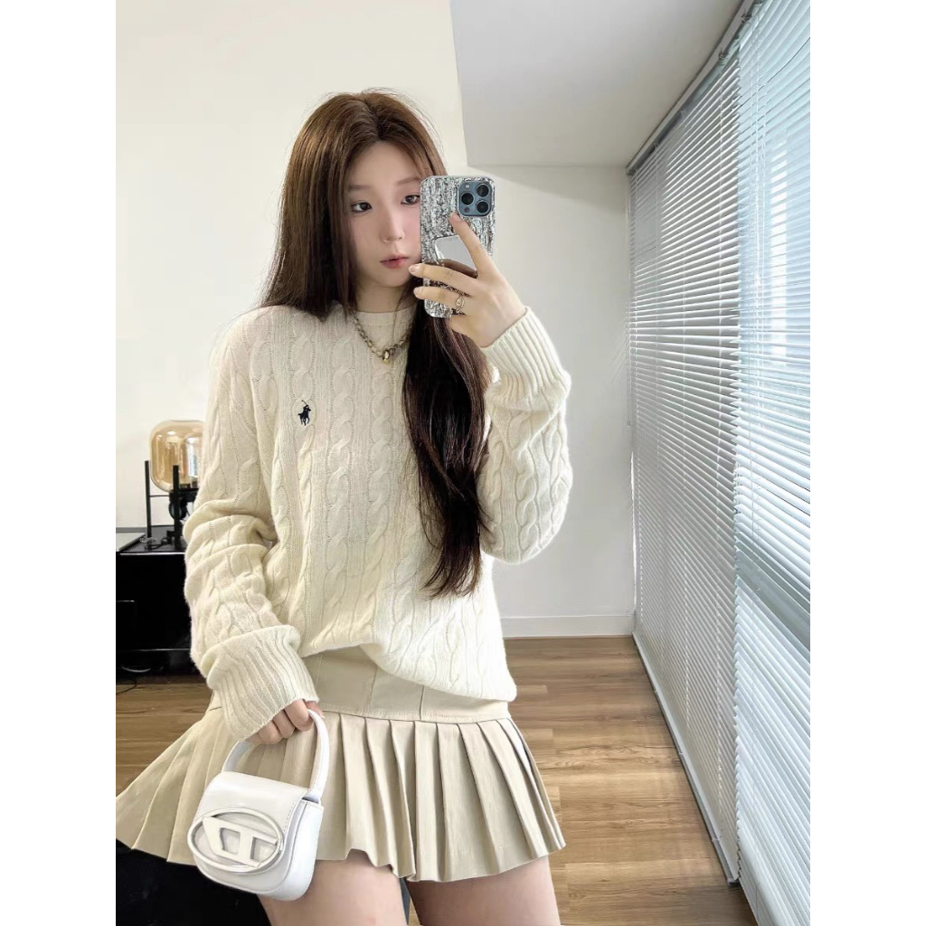 Áo Len Chui Đầu Dài Tay Cổ Tròn Thêu Họa Tiết Phong Cách Hàn Quốc 4 Màu,ÁO LEN THÊU NGỰA CỔ TRÒN HOT HIT Shine.Clothes