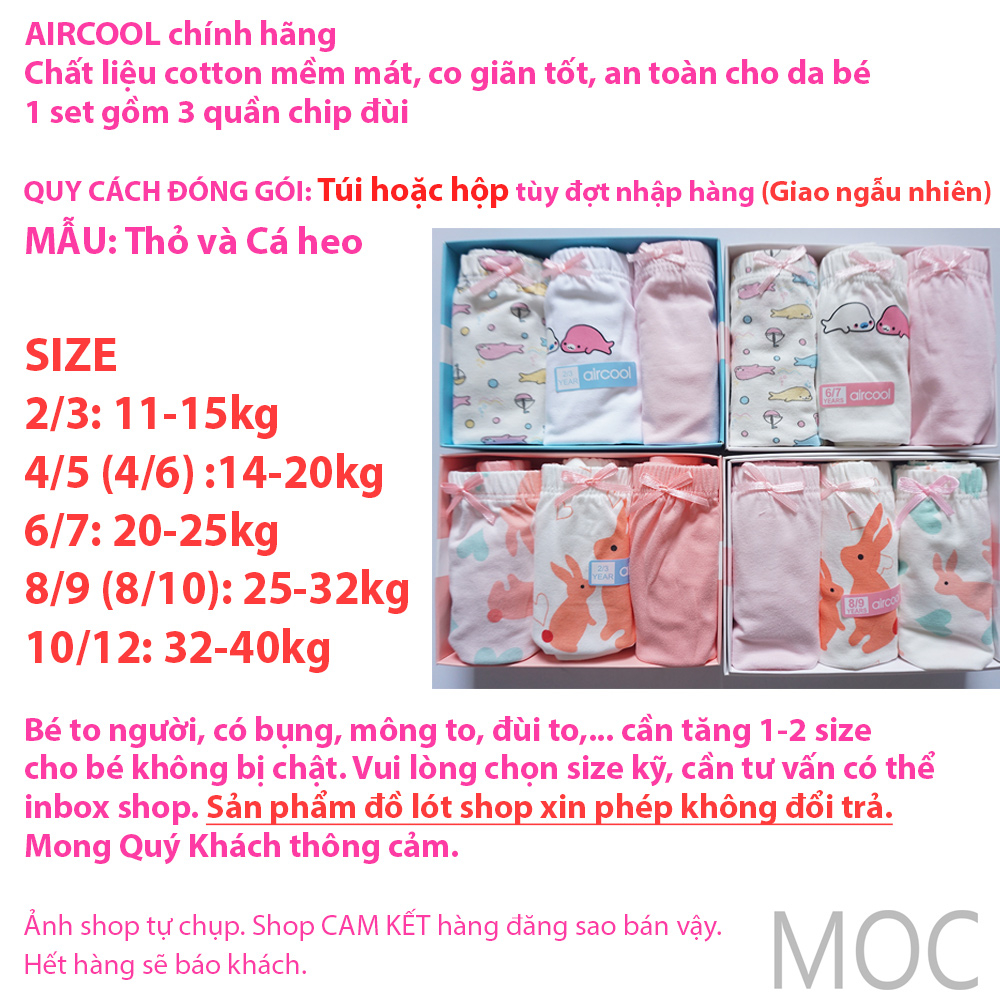 Quần lót bé gái 10-40kg Aircool chính hãng. Quần chip bé gái. Quần sịp bé gái. Quần chip đùi, quần lót đùi bé gái teen