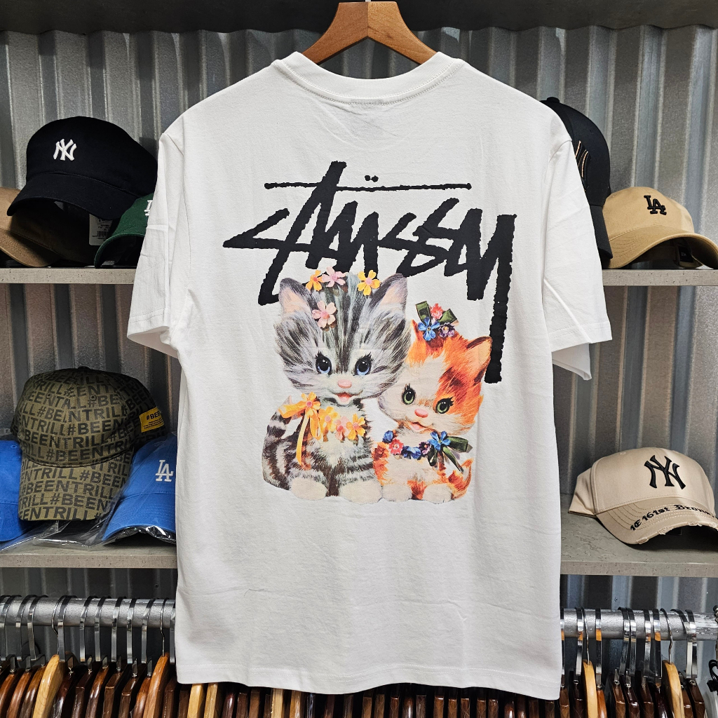 Chính hãng STUSSY KITTENS TEE - Áo thun Stussy Unisex Nam Nữ chính hãng Authenitc