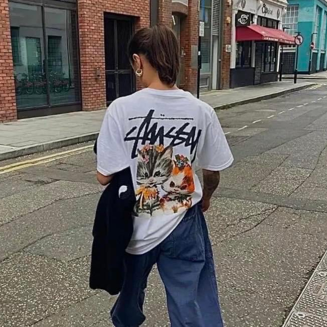 Chính hãng STUSSY KITTENS TEE - Áo thun Stussy Unisex Nam Nữ chính hãng Authenitc