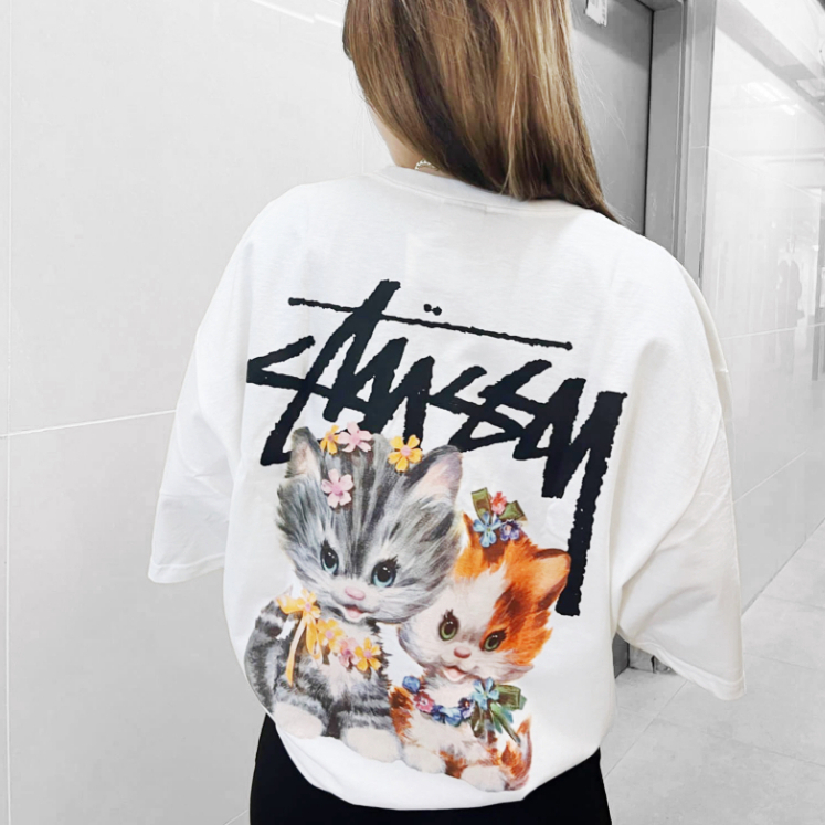 Chính hãng STUSSY KITTENS TEE - Áo thun Stussy Unisex Nam Nữ chính hãng Authenitc