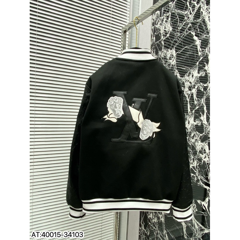 Áo khoác BOMBER vải dạ phối tay da hoạ tiết thêu bản đẹp chuẩn form dáng