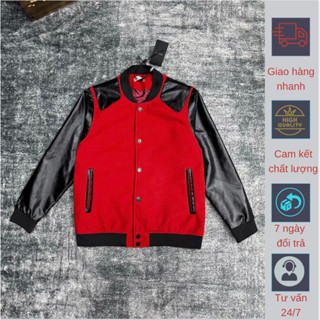 Áo khoác BOMBER nam vải dạ phối da bản đẹp chuẩn form dáng