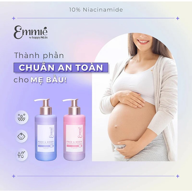 Kem Dưỡng Trắng Da Cho Mặt Và Cơ Thể Emmié By HappySkin Face & Body 10% Niacinamide Emulsion 230g