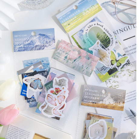 Zanmo túi  hình dán sticker động vật phong cảnh dễ thương