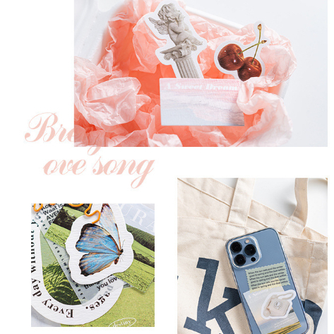 Zanmo túi  hình dán sticker động vật phong cảnh dễ thương