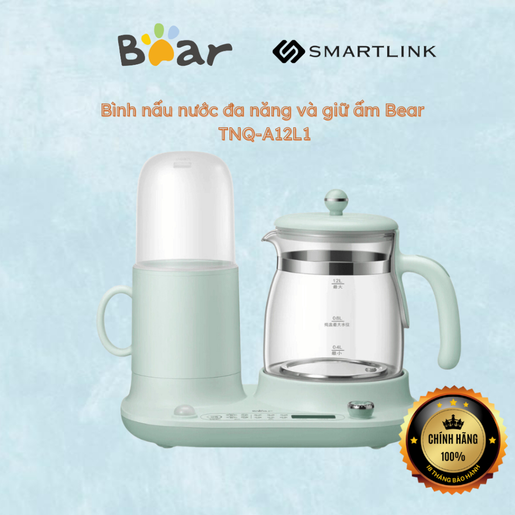 Bình nấu nước đa năng và giữ ấm Bear TNQ-A12L1 - Hàng chính hãng - Bảo hành 18 tháng