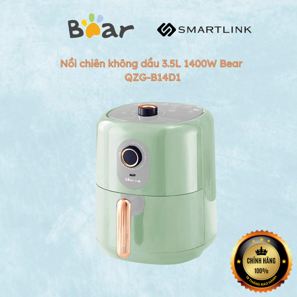 Nồi chiên không dầu 3.5L 1400W Bear QZG-B14D1 - Chính hãng - BH 18 tháng