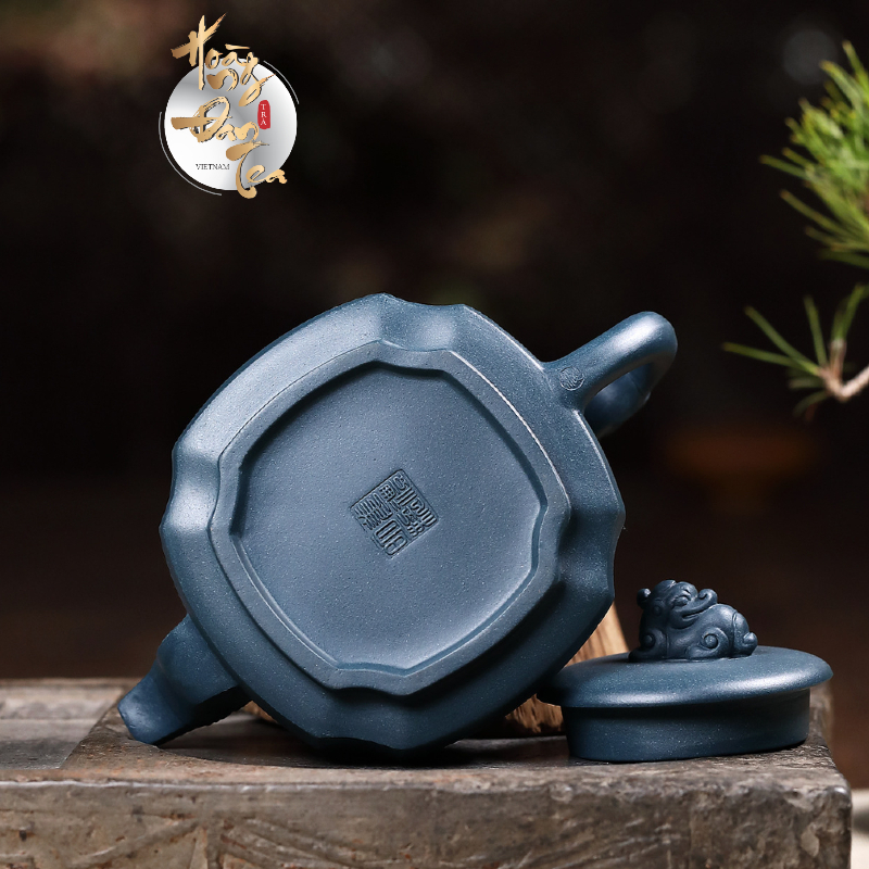 Ấm Tử Sa Đức Chung Thiên Thanh Nê Bảo Trầm Linh Hương Đồ Pha Chén Trà Đạo 300ML Kèm Chứng Thư Chế Tác Bình Đất Cao Cấp