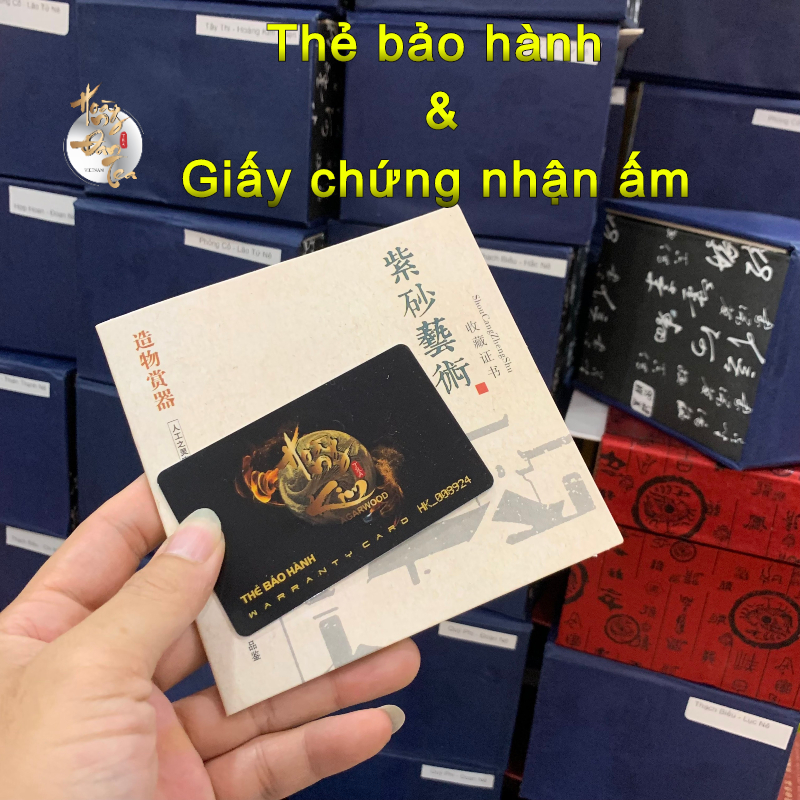 Ấm Tử Sa Đức Chung Thiên Thanh Nê Bảo Trầm Linh Hương Đồ Pha Chén Trà Đạo 300ML Kèm Chứng Thư Chế Tác Bình Đất Cao Cấp