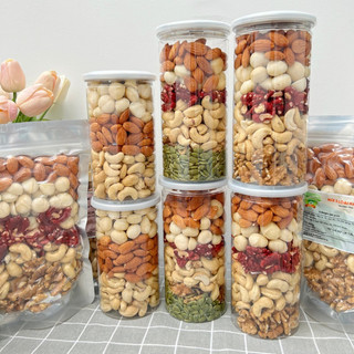 500g_ Mix Nuts 6 loại hạt và trái cây sấy nguyên vị