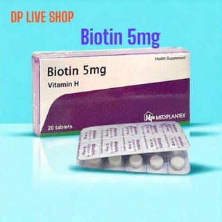 Viên uống biotin 5mg - bổ sung vitamin h giúp đẹp da, kích thích mọc tóc hộp 20v
