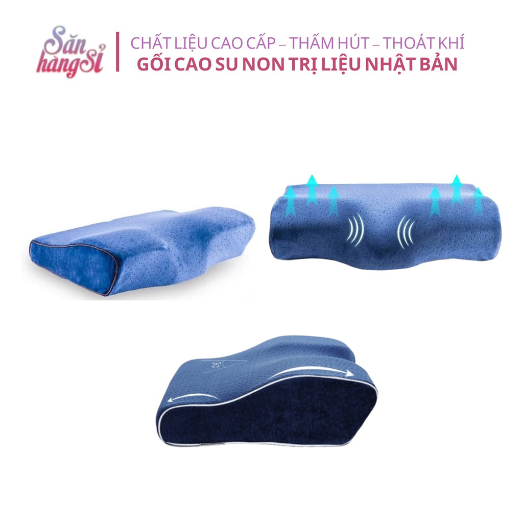 Gối ngủ nhật bản Memory pillow - Gối cao su non chống mỏi cổ,giảm đau vai gáy, ngủ ngáy