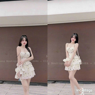 Váy đầm dự tiệc 2 dây 3 tầng siêu quyến rũ nổi bật