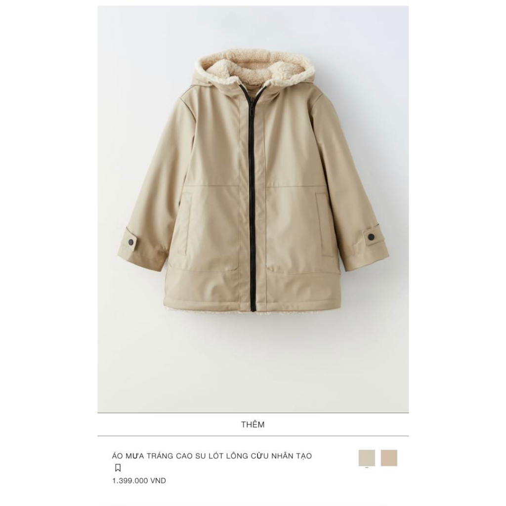 A701- Áo khoác raincoat mẫu new lót lông cừu bé trai & bé gái
