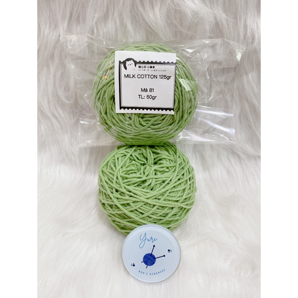 Len chiết 50gr từ len milk cotton 125g loại 1  - - Len sợi cotton