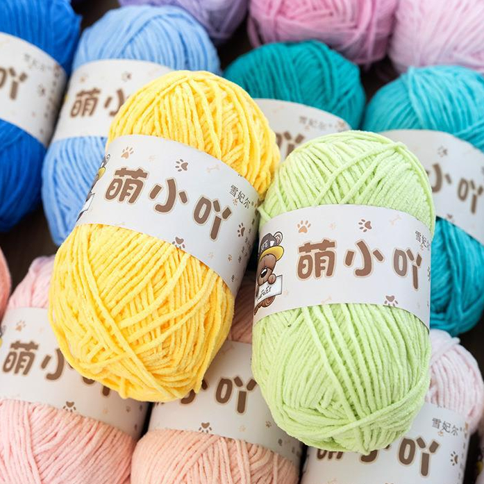 Len Baby Gấu, len nhung đũa mini, sợi nhung