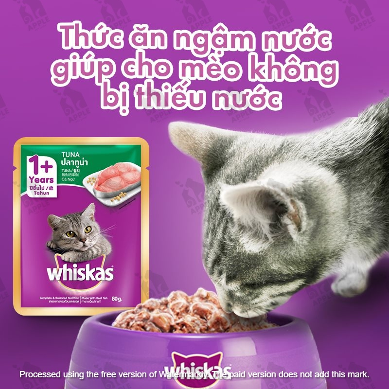 Pate cao cấp cho mèo Whiskas - Đủ mùi vị.