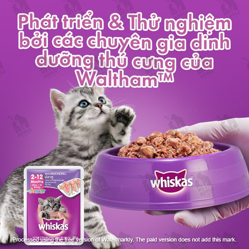 Pate cao cấp cho mèo Whiskas - Đủ mùi vị.
