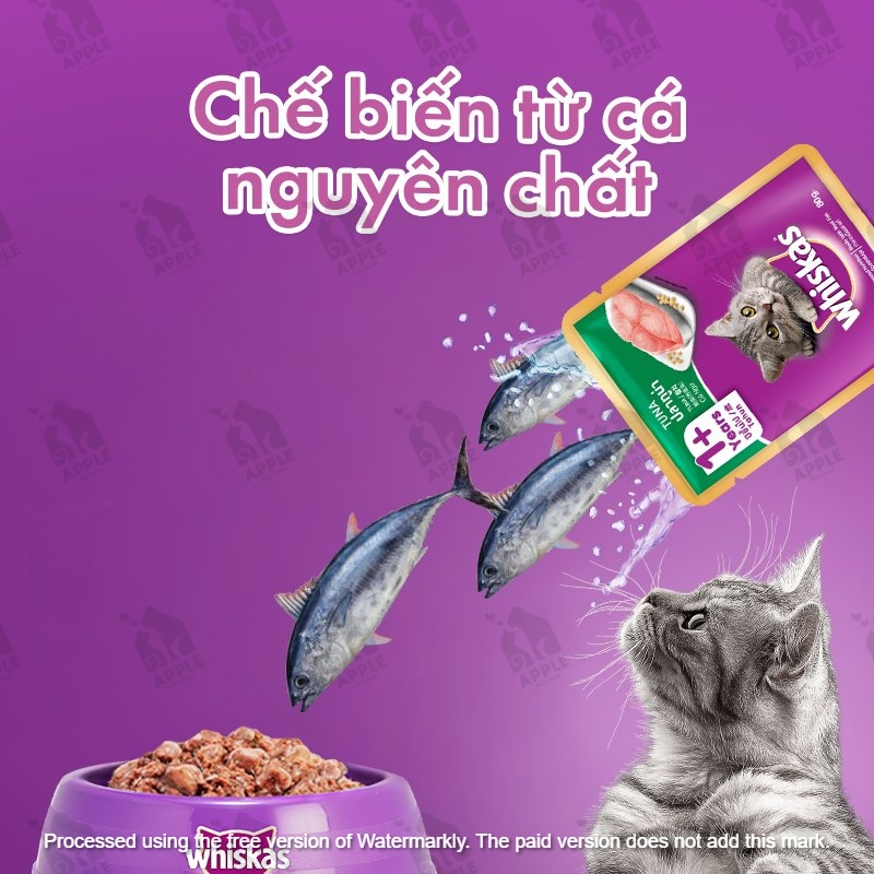 Pate cao cấp cho mèo Whiskas - Đủ mùi vị.